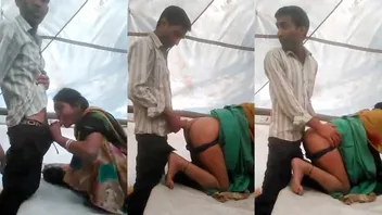 new desi sex mms mature Marathi aunty quick blowjob and doggy sex with boy for money inside tent