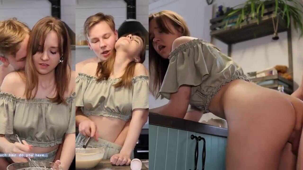 Masa49 Xxx Mms Cute Russian girl fucked by housemate in kitchen while cooking
